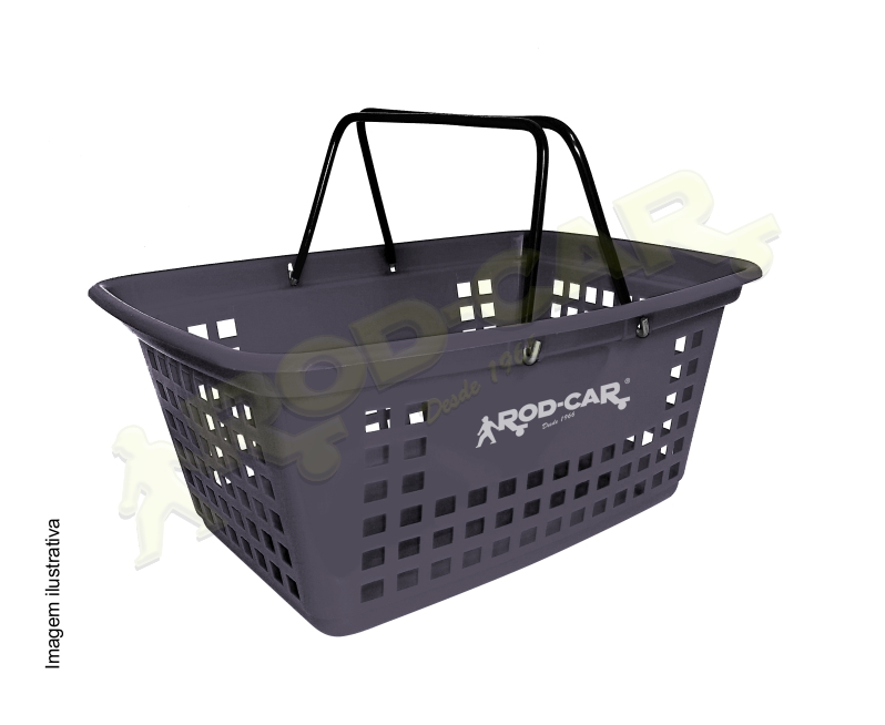 CESTA PLÁSTICA-G COM ALÇA DE ARAME