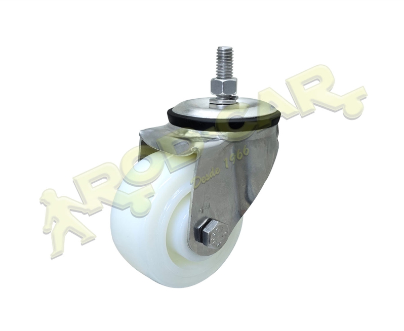 Rodízio Giratório GIRRX 42 NK com Roda de Nylon e Estrutura em Aço Inox AISI 304 – Linha Intermediária Reforçada
